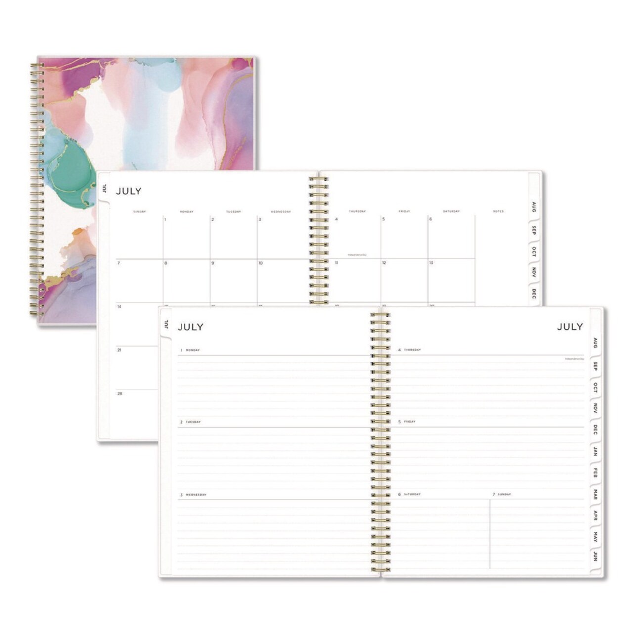 Blue Sky 11 in. x 8.5 in. 12-Month (Jul 2025-Jun 2026) Ashley G Multicolor Smoke Academic Weekly/Monthly Planner - Multicolor Cover